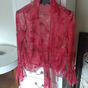 BSboutique deep coral very pretty silly blouse